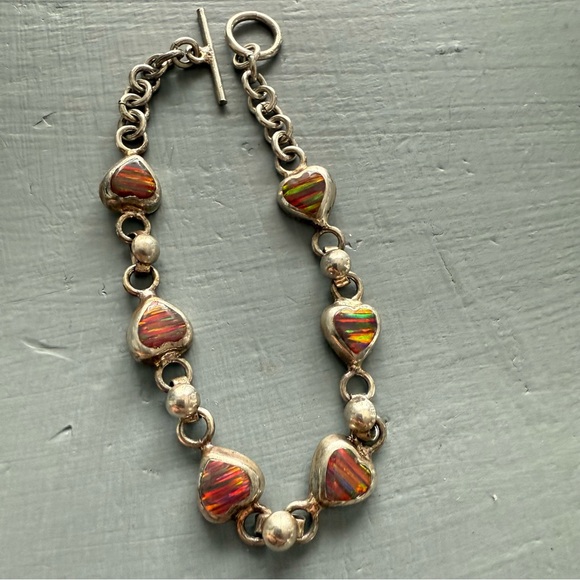 None Jewelry - 925 Sterling Silver Hearts Bracelet